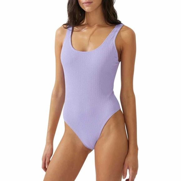 Body By Cotton On One Piece Swimsuit Ariel Purple Crinkle Size XL - Picture 1 of 8